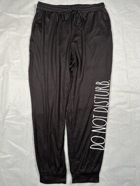 Rae Dunn Womens Do Not Disturb Jogger Pants Loungewear Pajamas Sleepwear Large